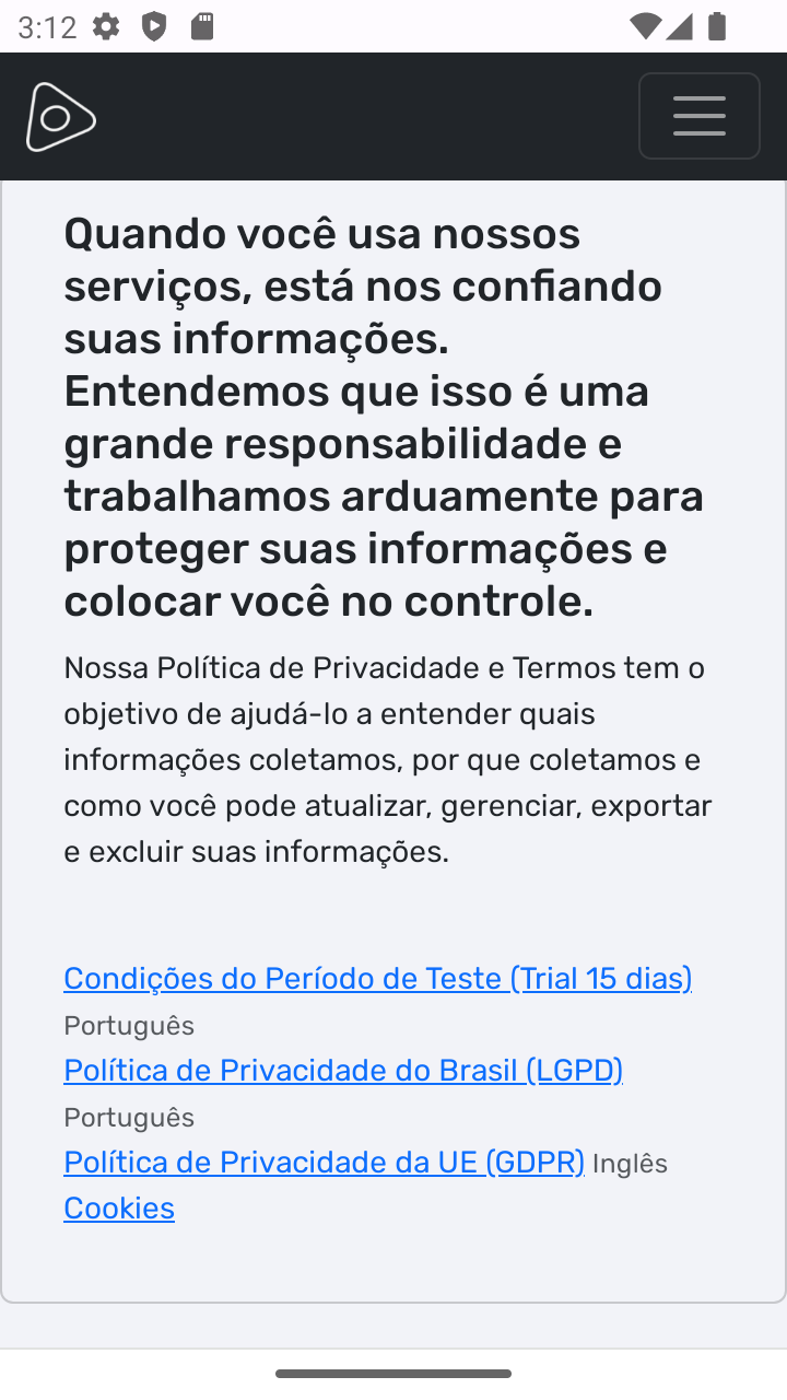 Modal de Termos e Condições