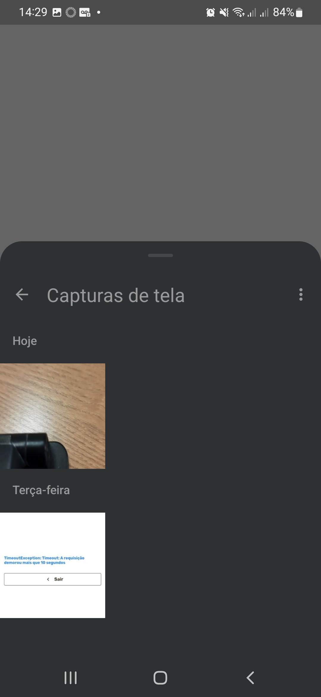 Galeria de álbuns do aparelho