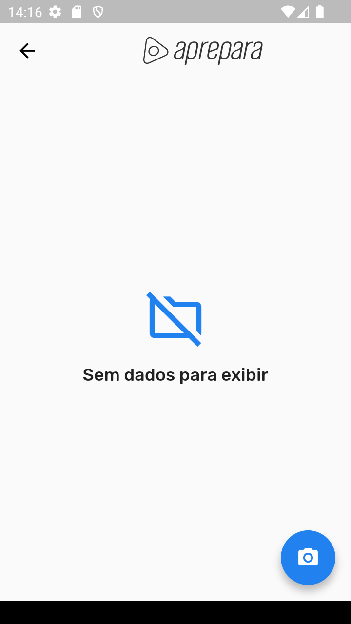 Tela de fotos sem registros