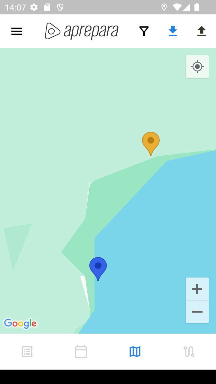 Mapa com zoom aproximado
